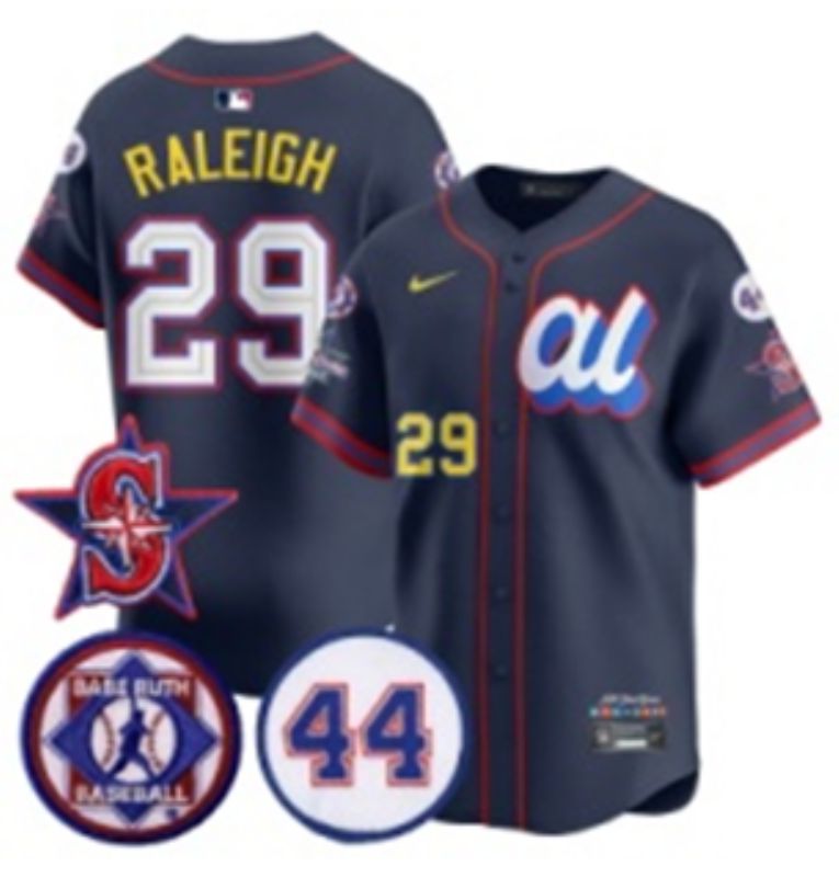 Men 2025 Seattle Mariners #29 Raleigh dark Blue All star Nike MLB Jersey style 04